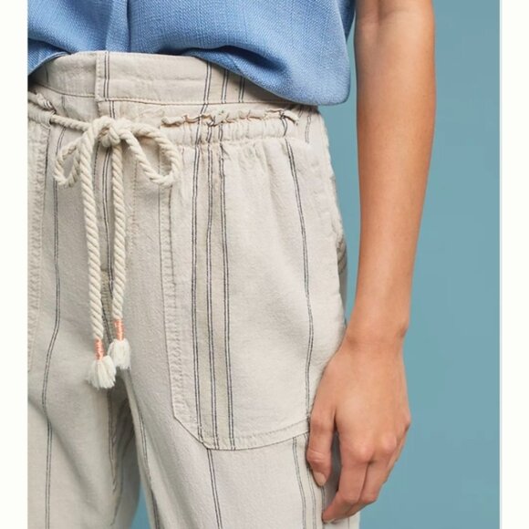 ANTHROPOLOGIE  Seashore  Linen Striped pants Sz.XS - Picture 3 of 11